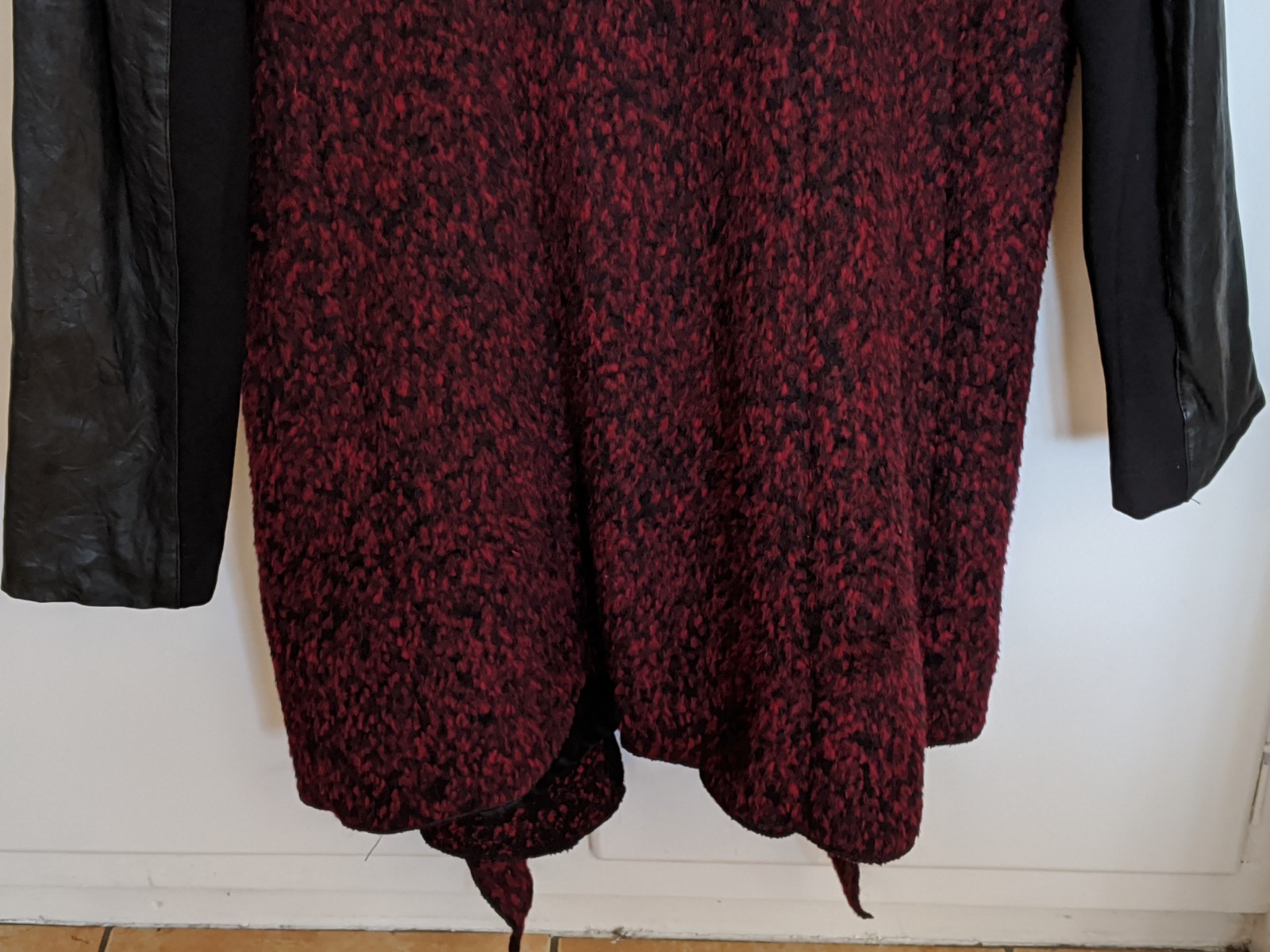 Cardinal Red RAW by RAW Drape Suede Wool Jacket – Size 3 (Chest 108cm)