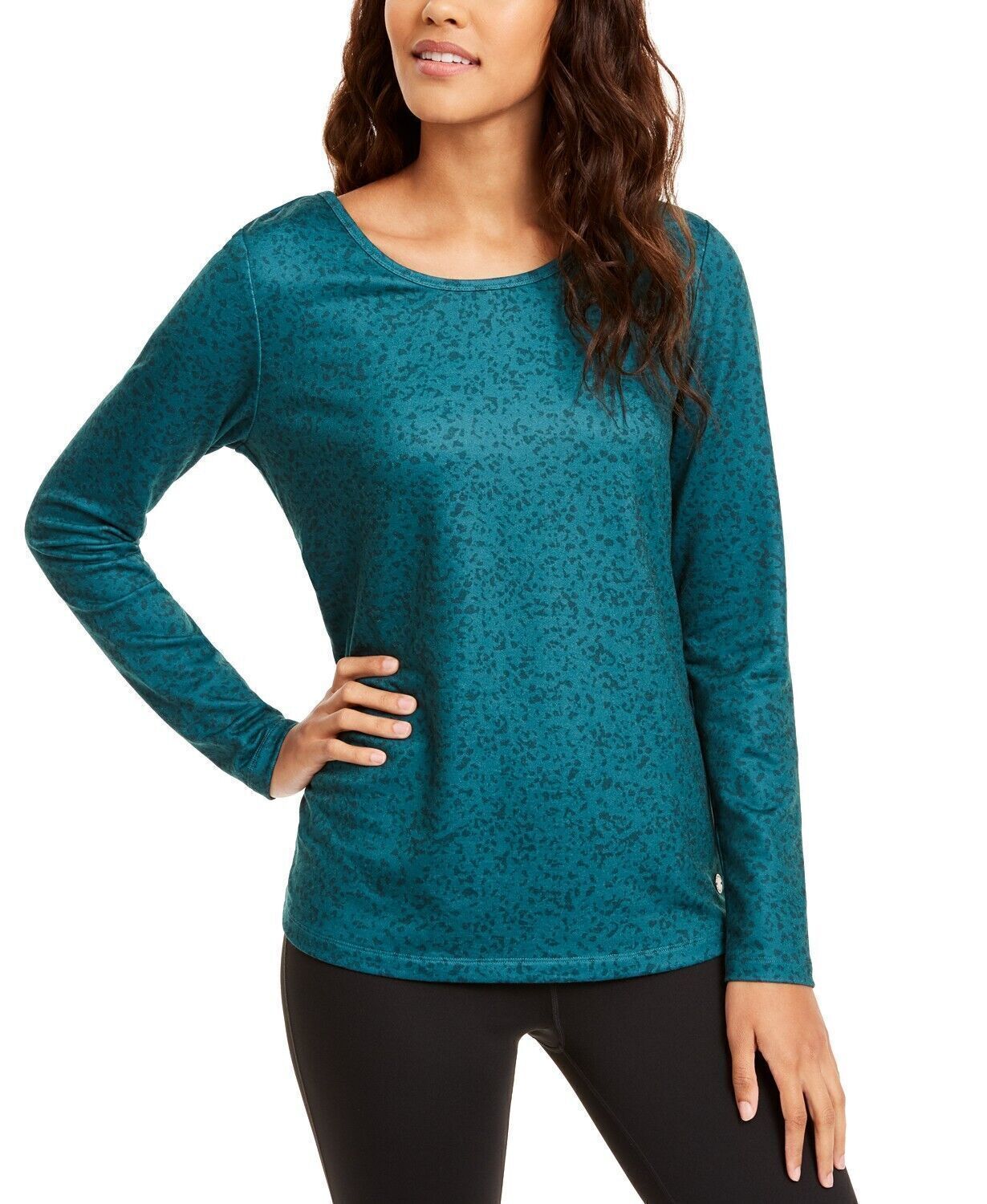 Ideology Sweatshirt Printed Athleisure Gym Pine Green Plus Sz 2X NEW NWT 447