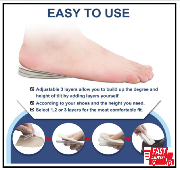 Urwalk 3 Layers Adjustable Supination & Over-Pronation Corrective Shoe Inserts,