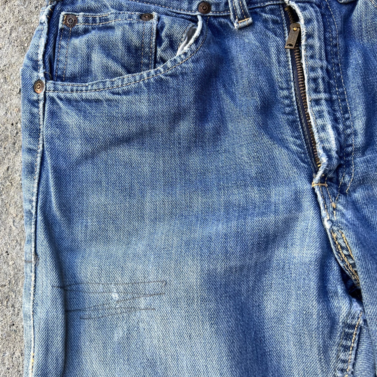 Vintage Big Smith Double Knee Repaired Jeans 29 x 28 50s 60s Buckaroo READ
