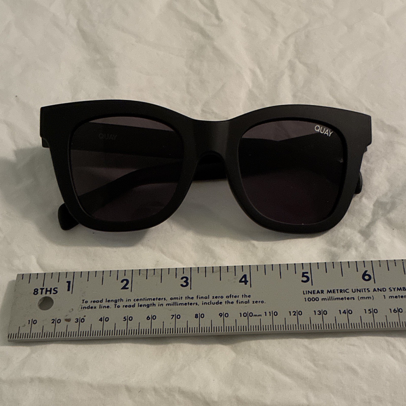 Quay After Hours Square Sunglasses Black Frame/Black Tinted Lens UV400 125mm