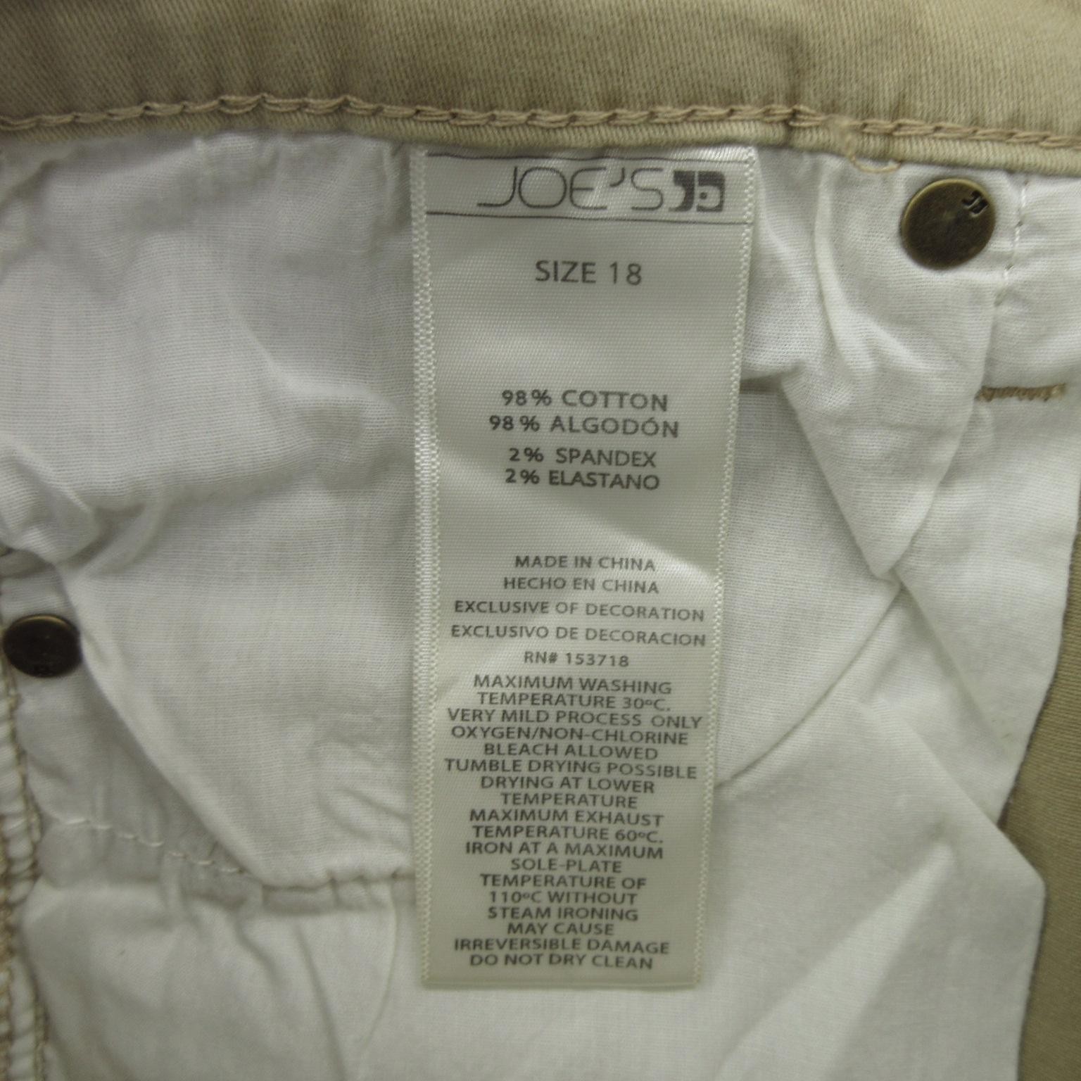 Joes Jeans Pants Boys 18 Khaki Straight Narrow The Brixton Stretch Cotton New