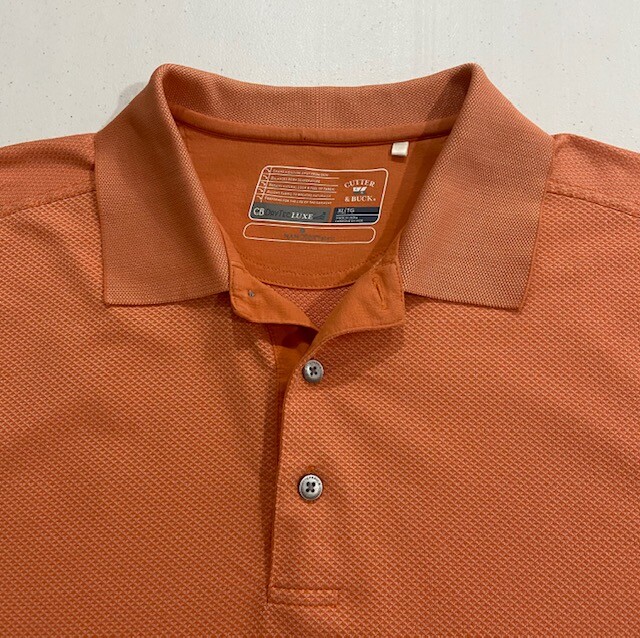 Mens Cutter & Buck DryTec Luxe Polo Shirt Size M Short Sleeve NANOtex Fabric EUC