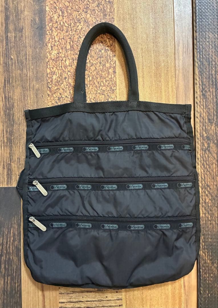 LeSportsac Shoulder Bag Three Zip Black Many storage options