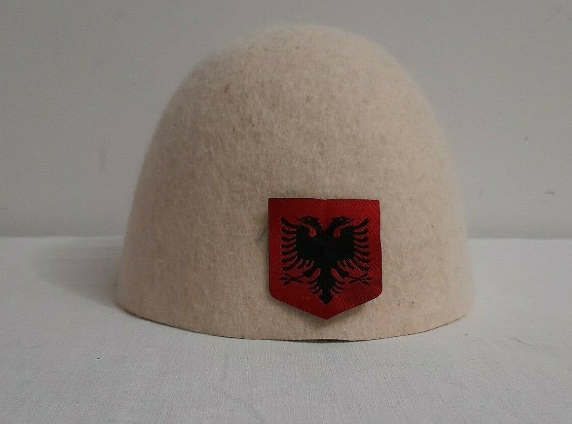 ALBANIA PLIS WOOL HAT FOLK QELESHE HANDMADE 100% WOOL ALSO CALLED PILEUS #1