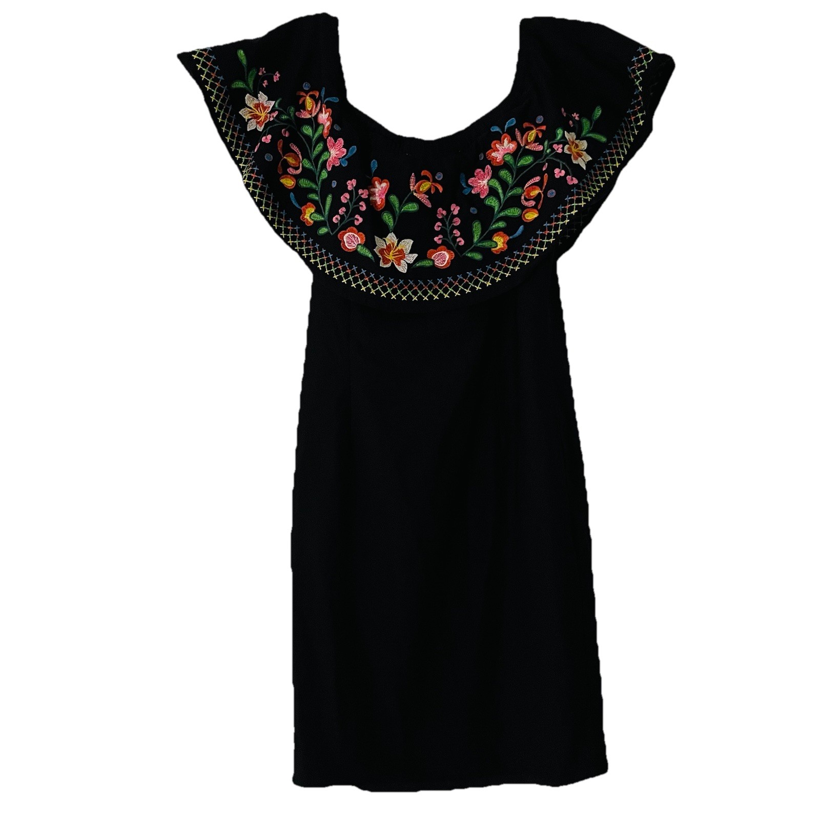 NWOT! Davi & Dani Women Size Large Floral Embroidered Off Shoulder Lined Dress