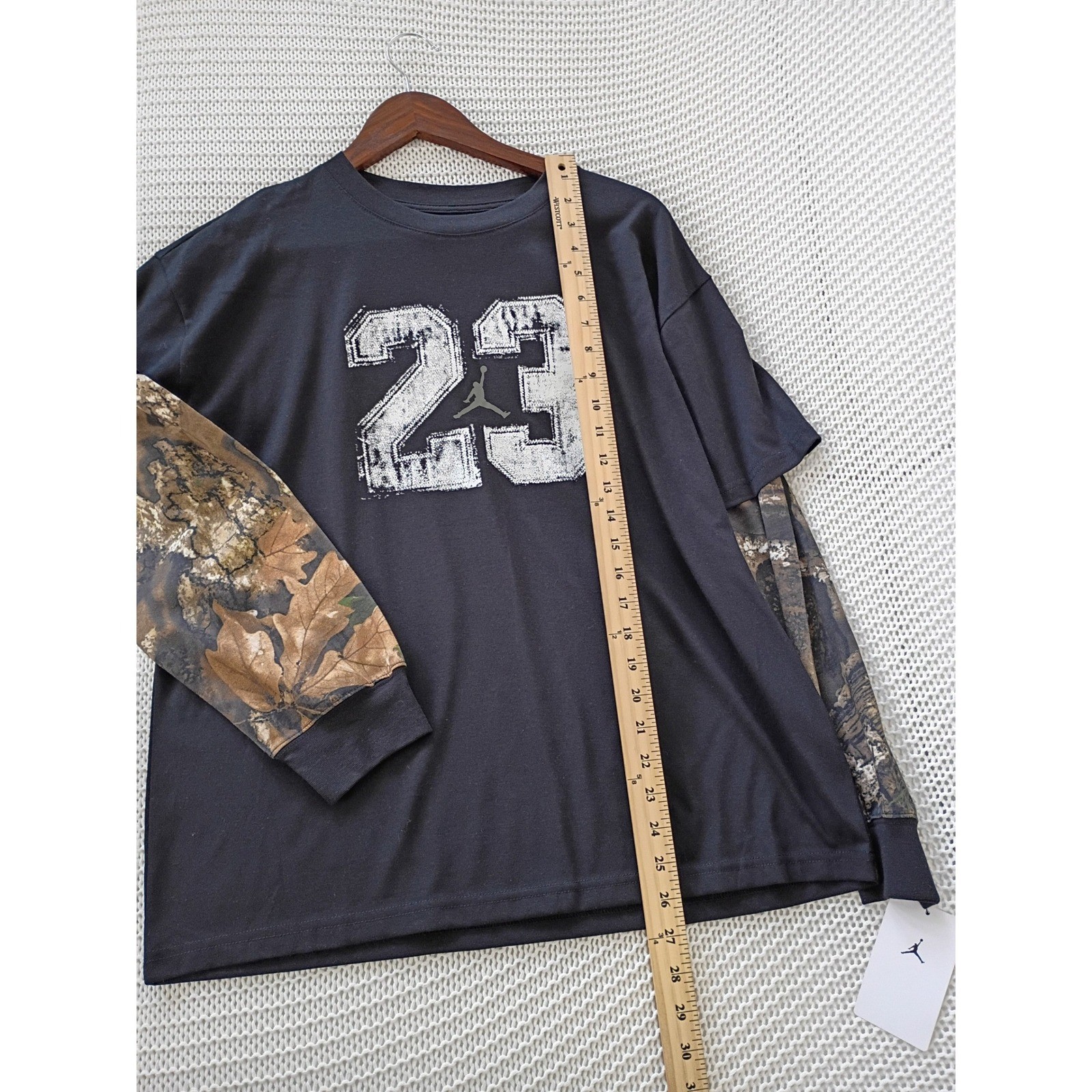 NWT Jordan Jumpman 23 Camo Layered Long Sleeve Graphic Tee Women M/L
