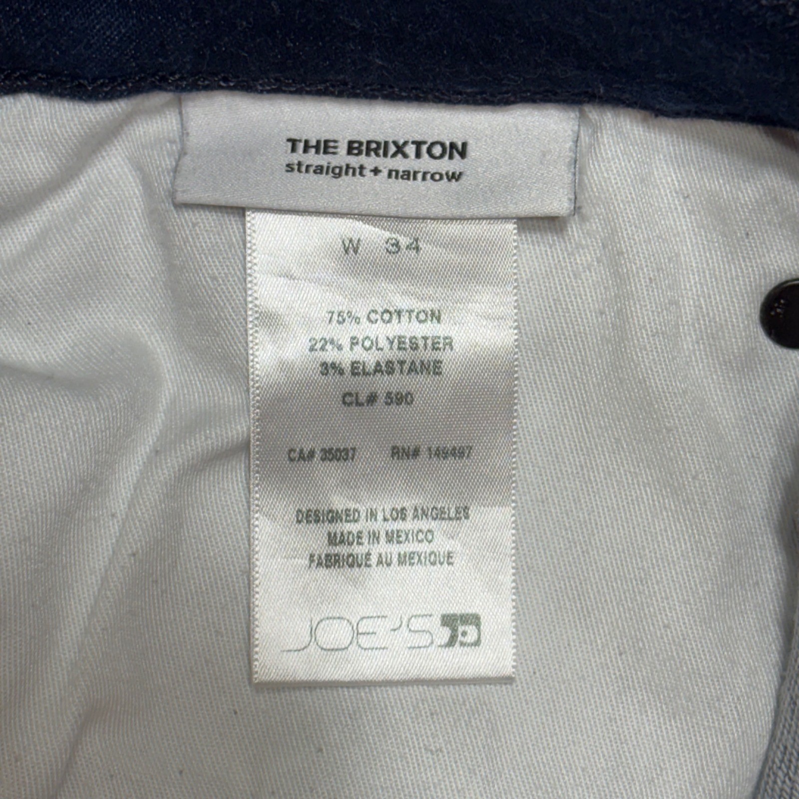 Joe’s Jeans The Brixton Straight Narrow Mens 34 Blue Peck Wash 45KDIPEK8225-PEK