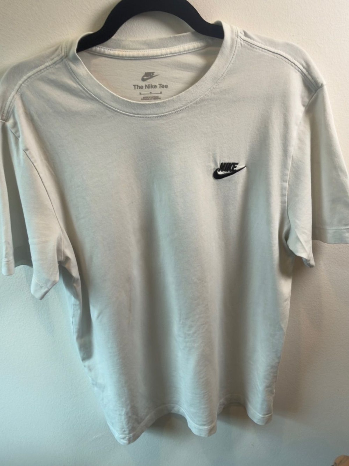 Nike The Nike Tee White Embroidered Logo Swoosh T-Shirt Men’s M