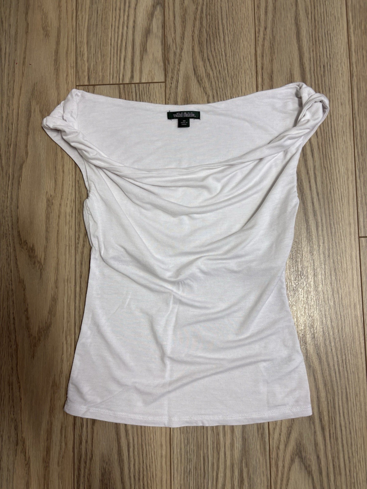 Wild Fable White Off Shoulder Draped Top XS