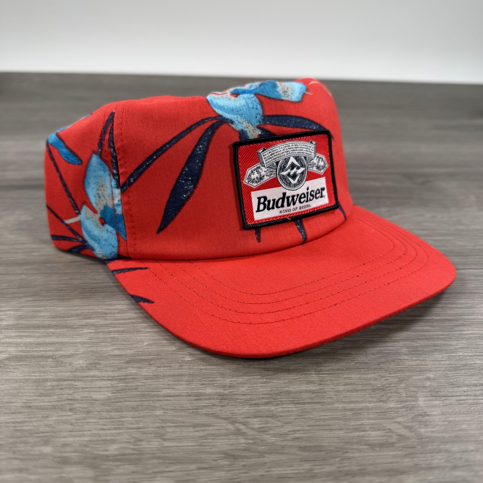 Budweiser Hat Cap Snap Back Red Floral Billabong Advertising Patch Mens Organic