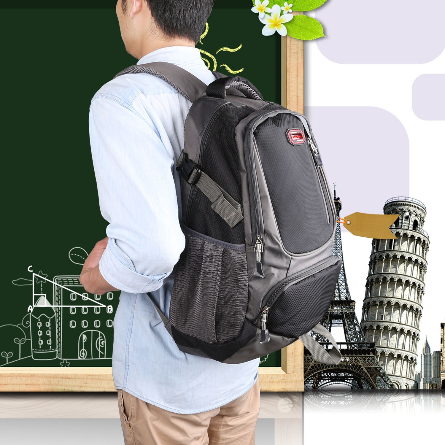 Men Women Backpack Sports Gym Shoulder Bag Outdoor Hiking Travel School Backpack