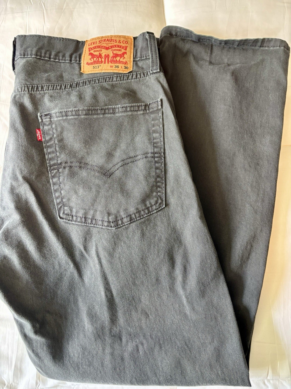 LEVI’S Men’s 513 Slim Straight Stretch Jeans sz 36×30 Charcoal Black