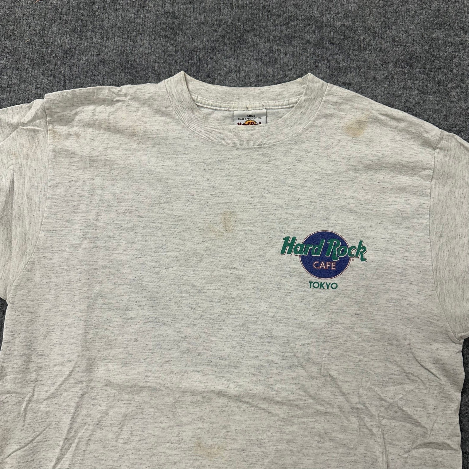 Hard Rock Cafe T-Shirt Mens Size Large Grey Tokyo Rock N Roll Graphic Good