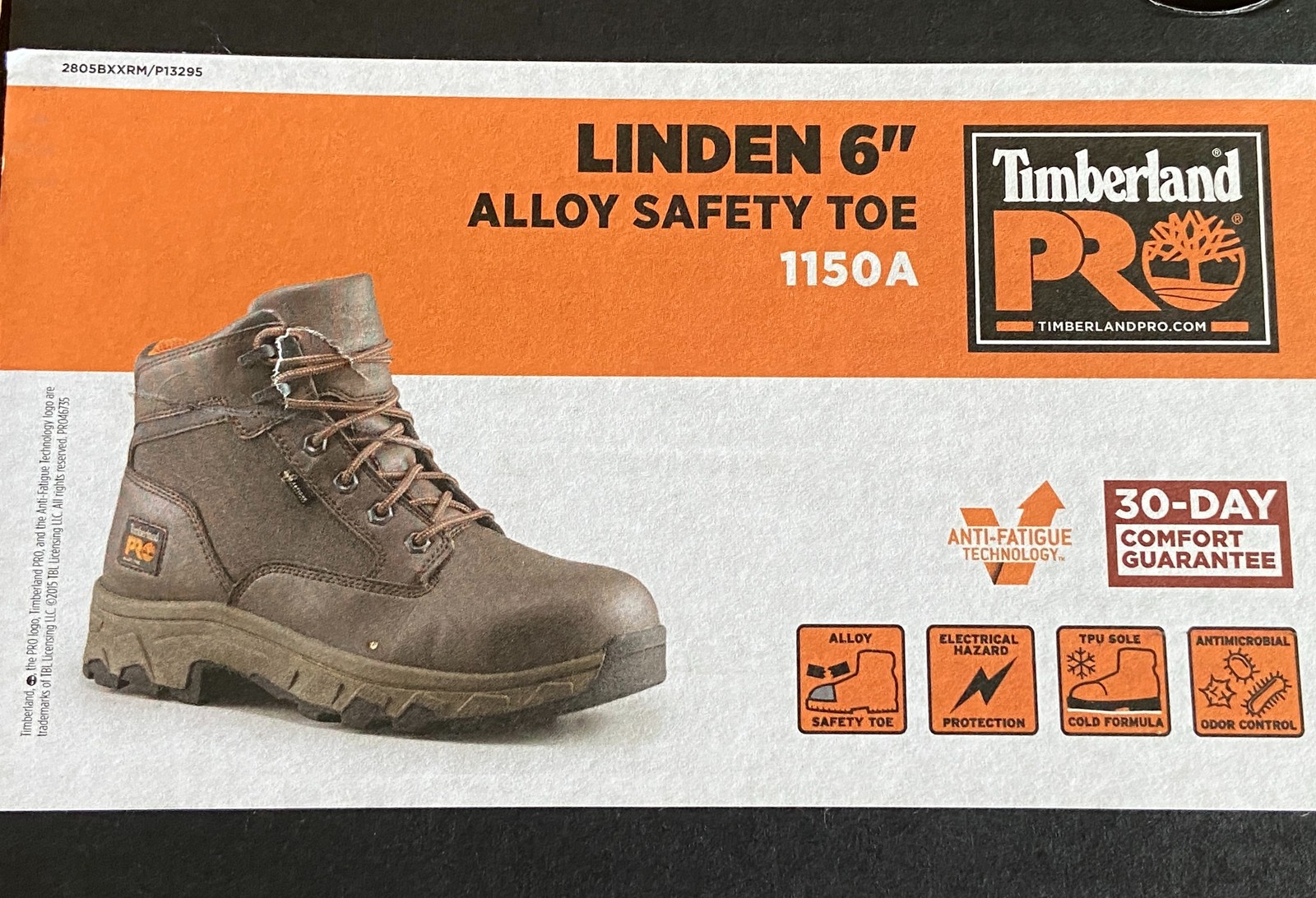 Timberland Pro Linden 6″ Alloy Safety Toe Work Boots Mens 10M Brown Leather