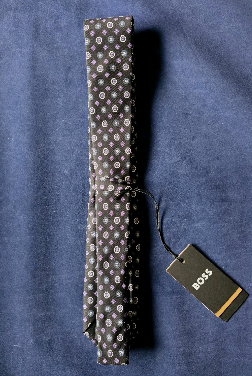 HUGO BOSS BLACK LABEL SILK SLIM TIE MADE IN ITALY BLACK #50521990-NWT