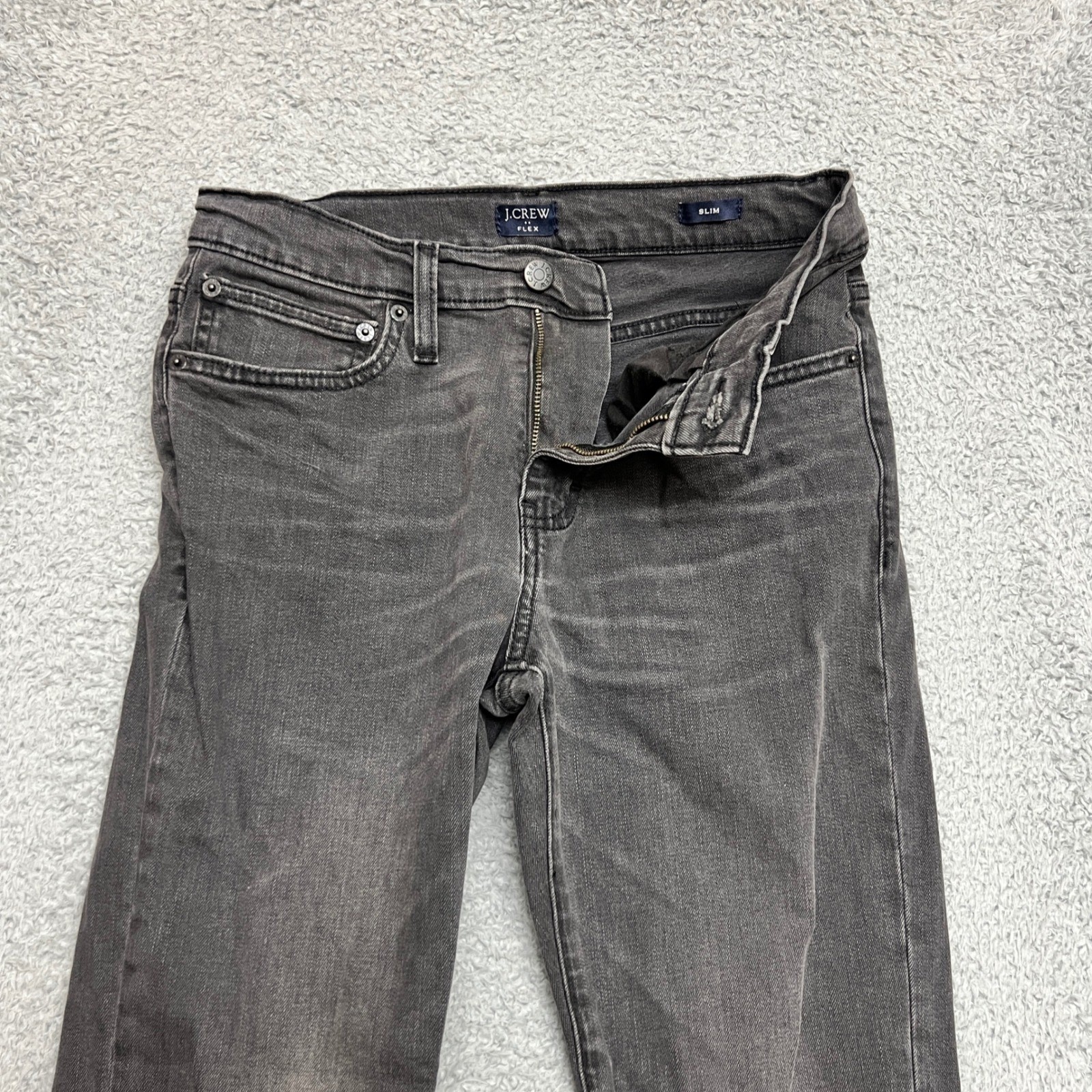 J.Crew Slim Jeans Mens 30×32 Grey Excellent Flex Stretch Denim Faded Wash
