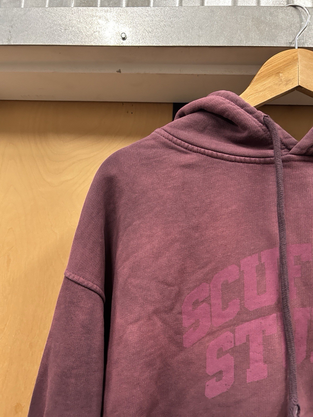 Scuffers Mens Faded Purple Pullover Hoodie Sweatshirt Heavy Weight Cotton Size S