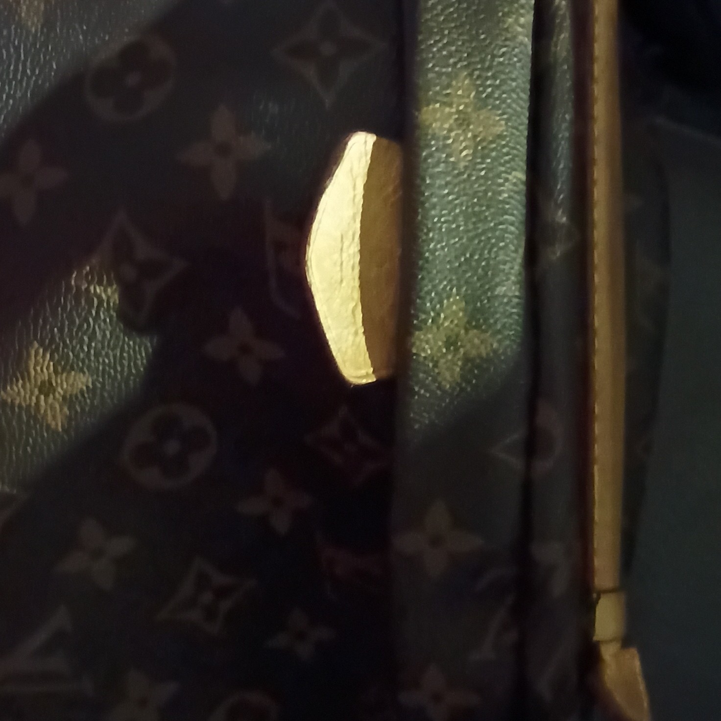Louis Vuitton Monogram Brown Zip Pouch Bag Purse w/ Gold Hardware