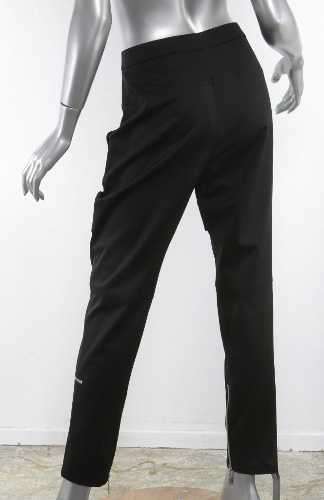 LOUIS VUITTON 2018 Womens Black High-Rise Silver-Zipper Pocket Pants 8/40 NEW