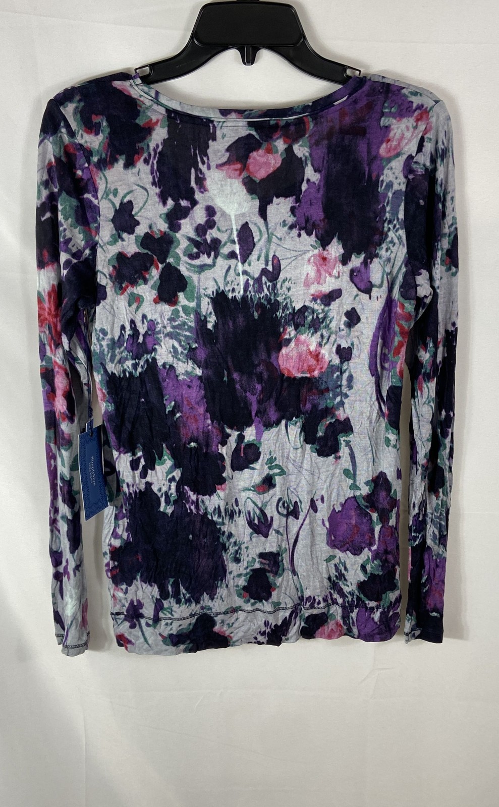 Simply Vera Vera Wang Women’s Purple Gray Floral Abstract Rayon Shirt Sz M NWT