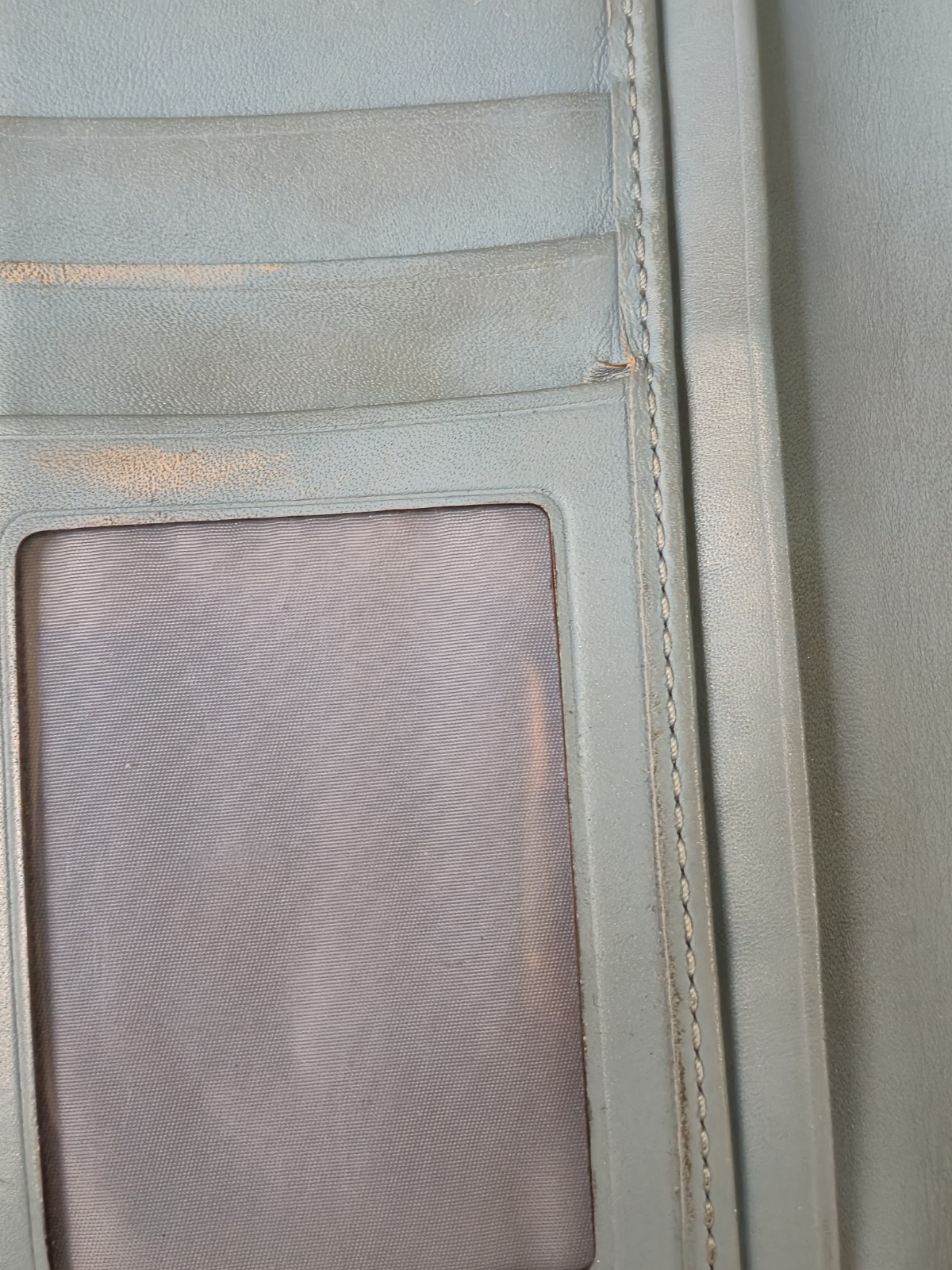 Coach Women’s Solid Green Blue Wallet Snap Closure Zip Pocket ID Window