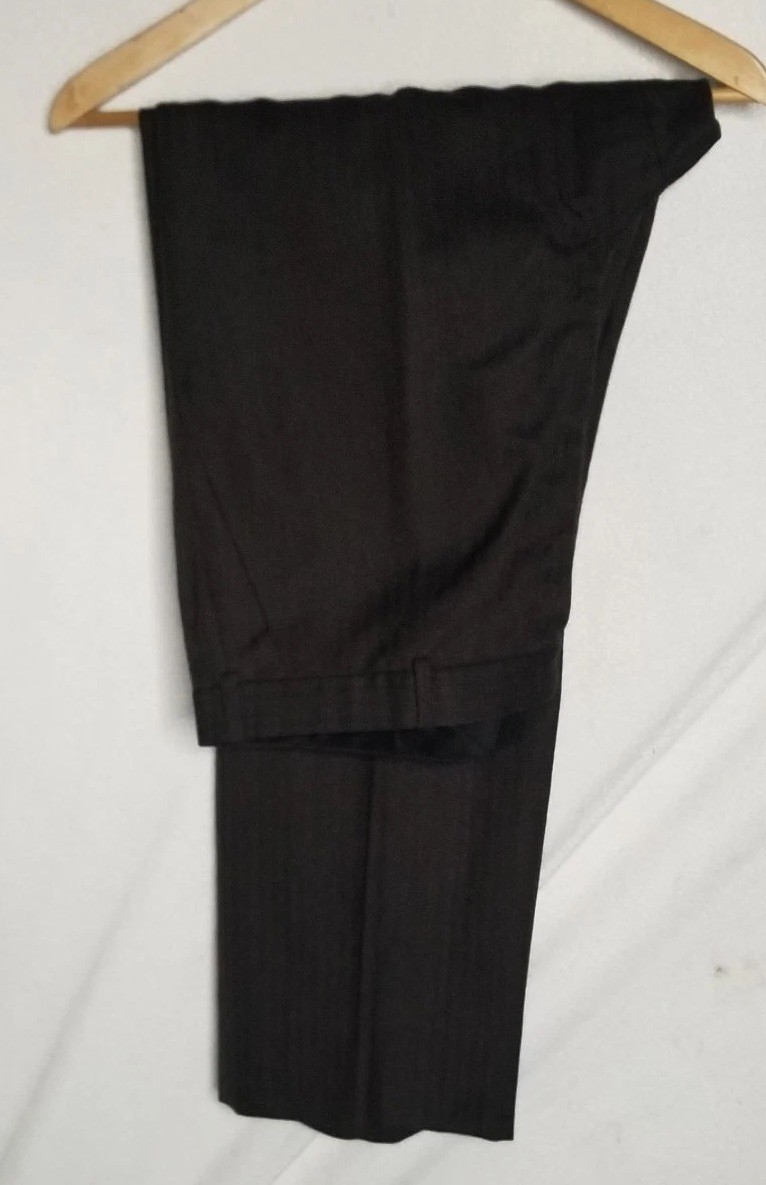 Vtg Hickey Freeman 42R Brown Herringbone Tweed 3pc Suit Jacket Vest Pants W38