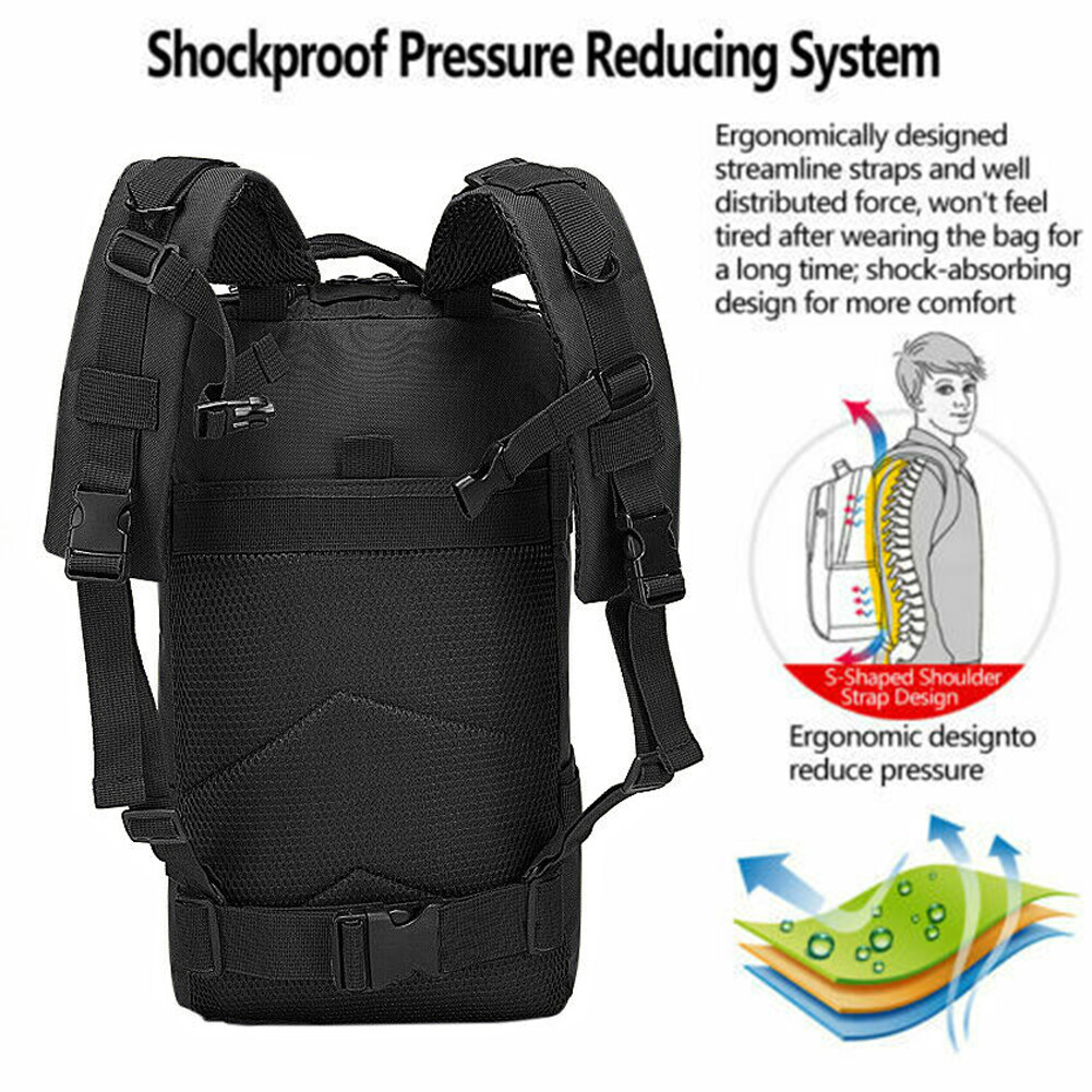 45L Military Tactical Backpack Large Army Men 3 Day Assault Pack Molle Rucksack