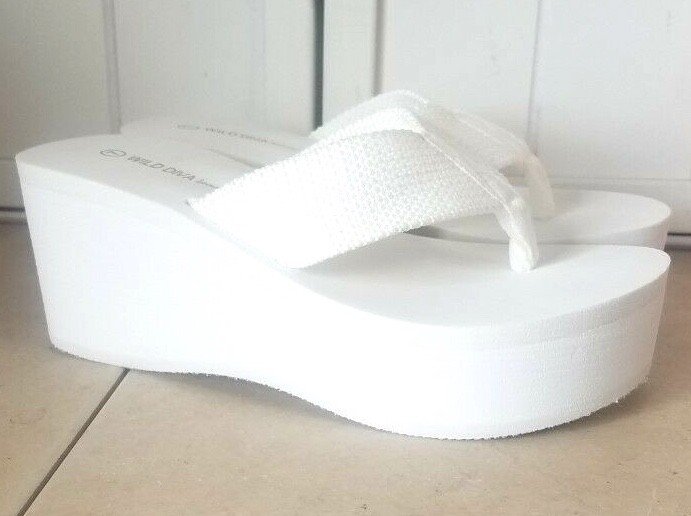 WEDGE EVA 3″ WEBBING PLATFORM THONG FLIP FLOPS SANDALS