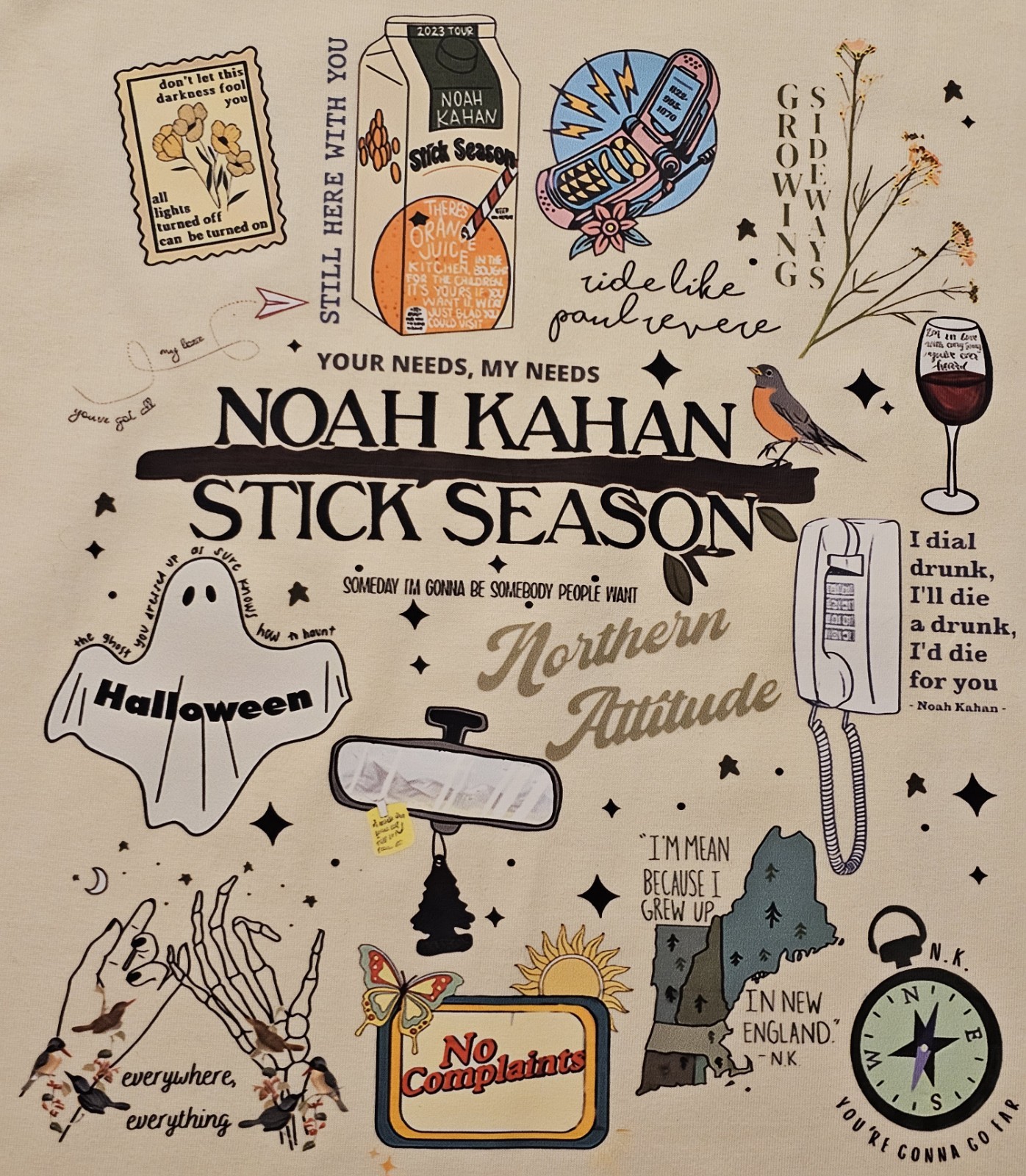 Noah Kahan Stick Season T-Shirt 100% Cotton L See Photos