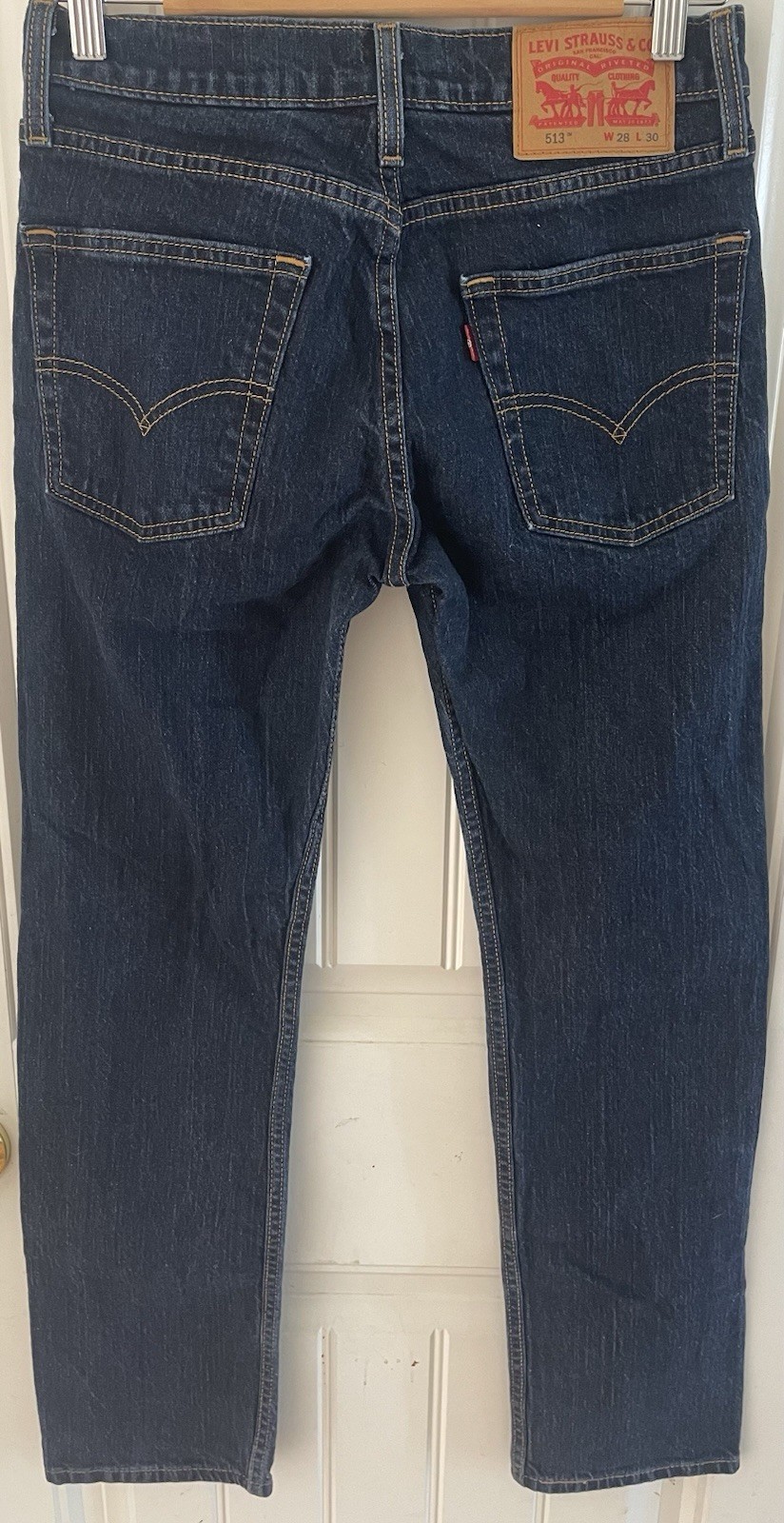Levi’s 513 Slim Straight Men’s Jeans 28×30 Dark Wash Stretch