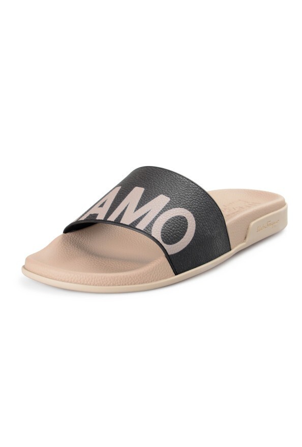 NIB NEW Salvatore Ferragamo Amos Slides Sandals Nero or Beige 9 10 11 M