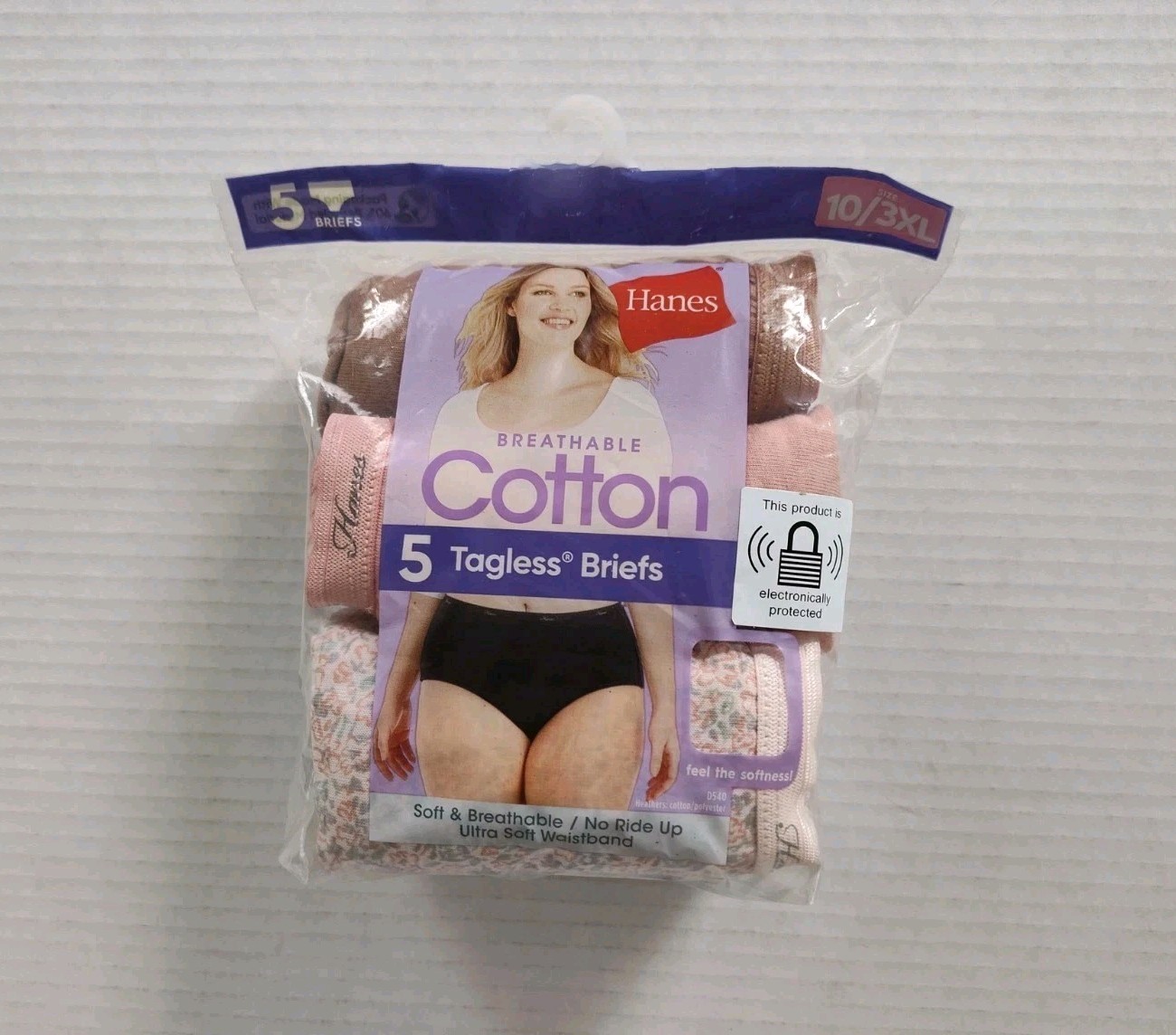 Hanes 5-Pack Breathable Cotton Brief Panties size 10, 3XL Assorted Colors