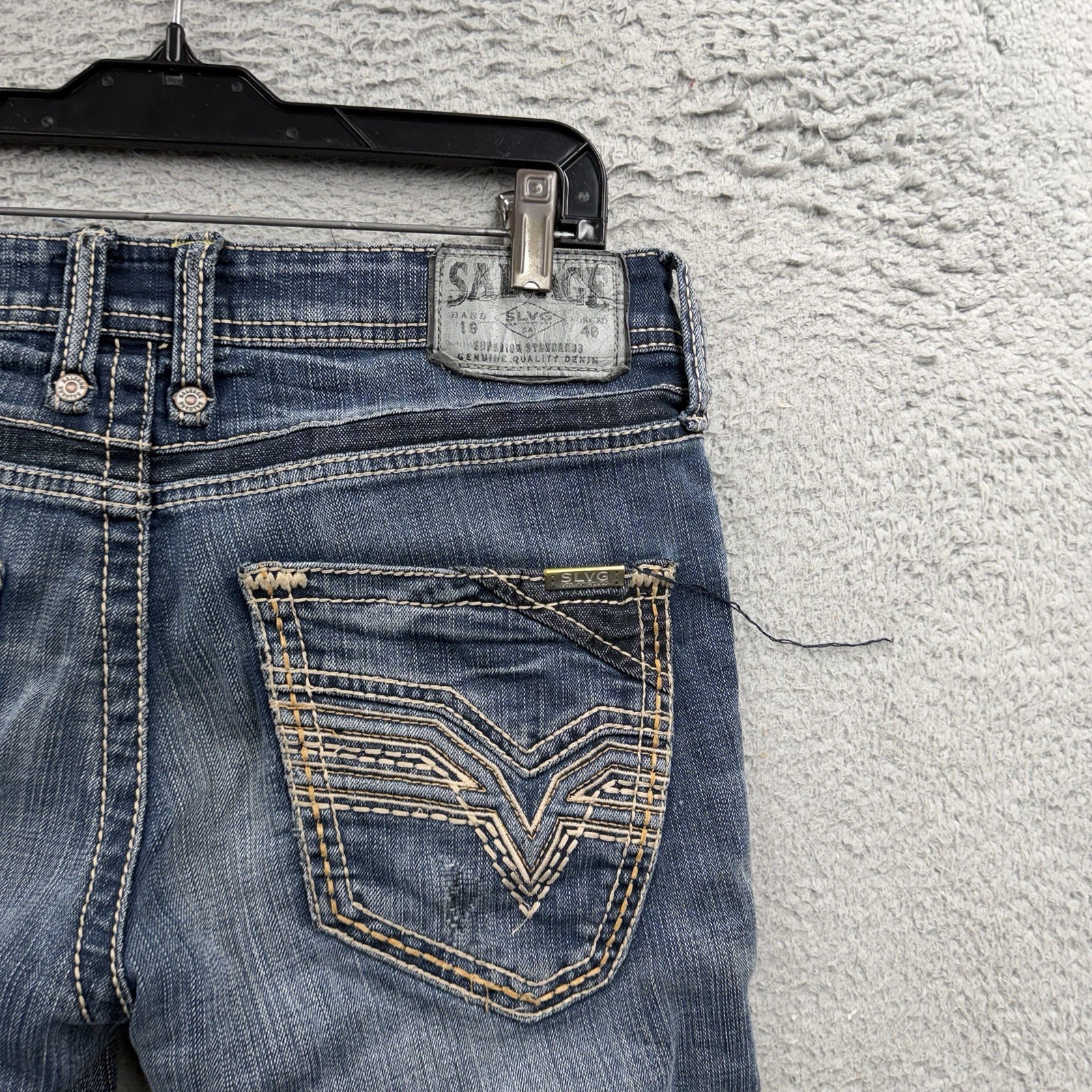 BKE Salvage Jeans Havoc Straight Mens Size 30s Blue Biker Grunge Y2K Style