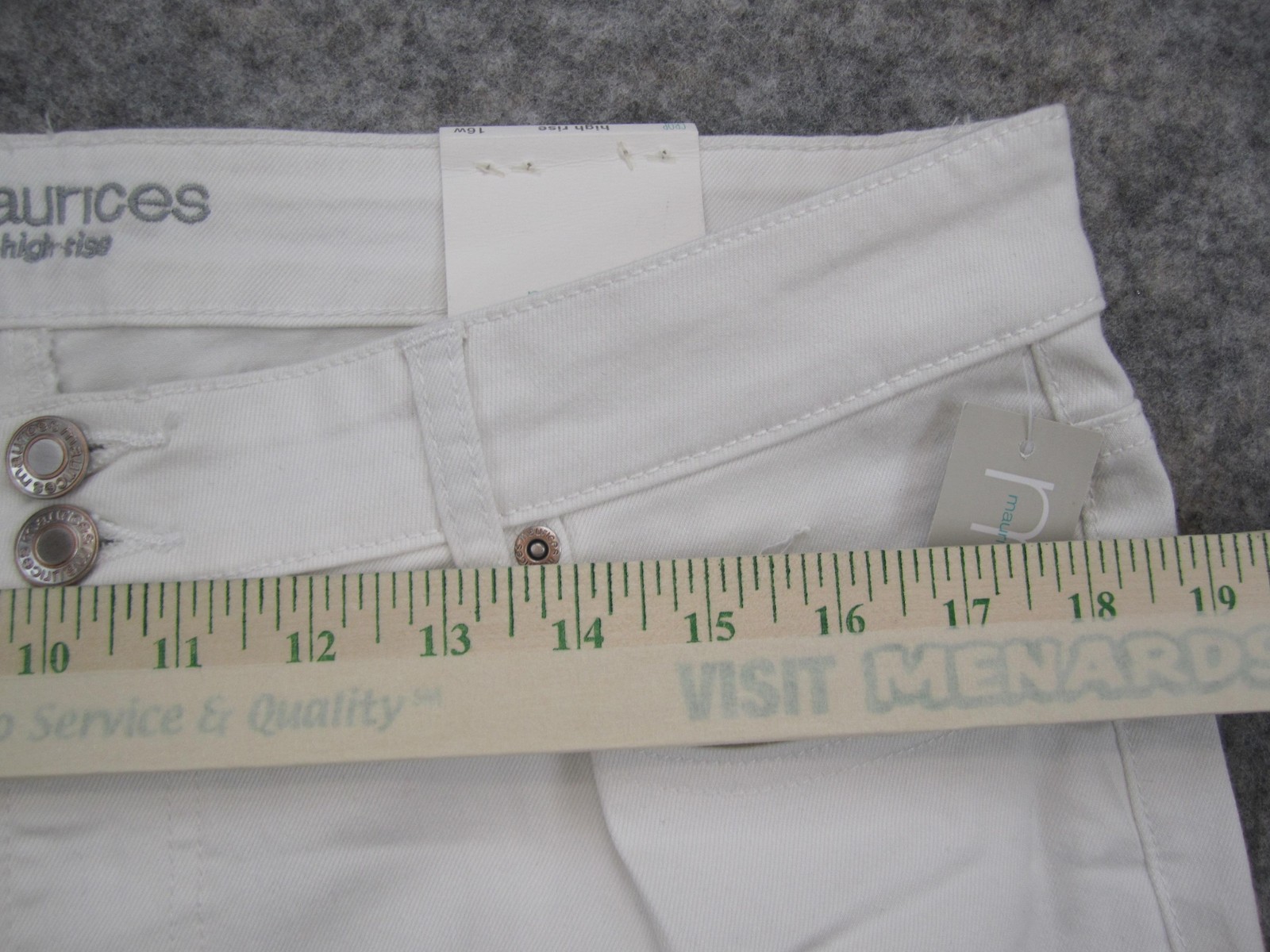 Maurices Ankle Jeans Womens Plus 16W White High Rise Distressed Stretch Denim