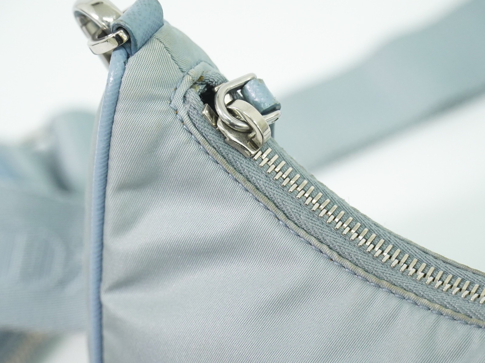 PRADA Re-Edition 2005 Nylon -Shoulder Crossbody Bag Light Blue Silver