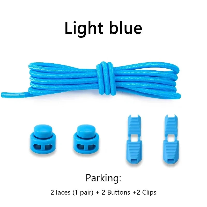 No Tie Elastic Shoelaces Lock Laces Shoe Strings Sports w/ Locking Toggle