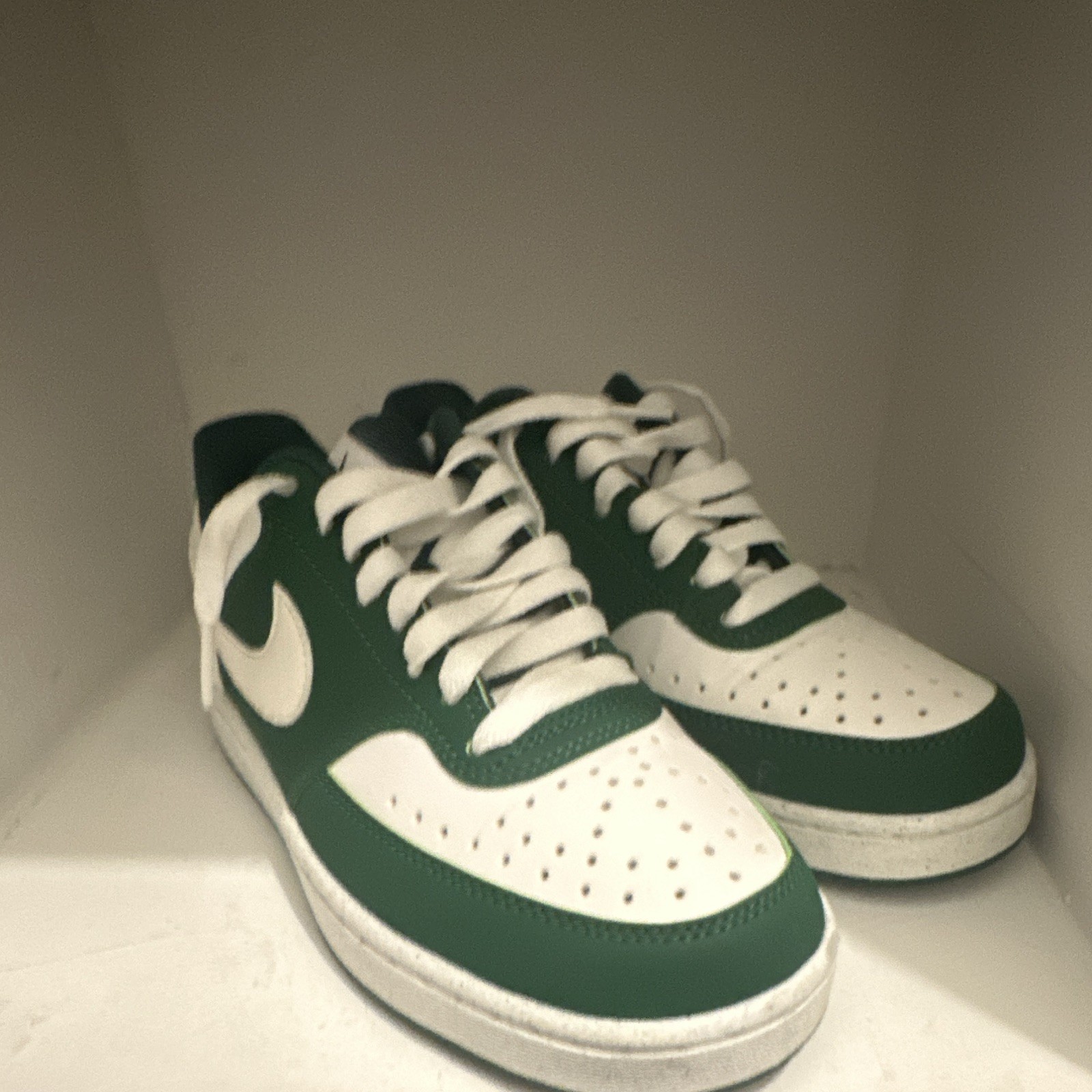 Nike Court Vision Low Top Sneakers Green/White Colorblock Lace-Up Unisex