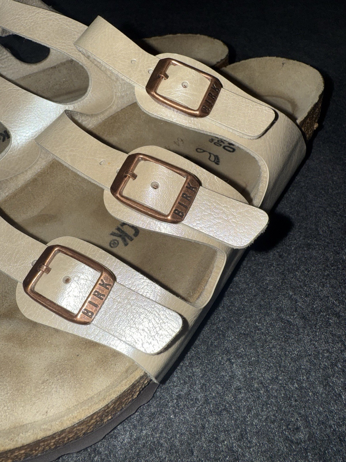 BIRKENSTOCK FLORIDA GRACEFUL PEARL WHITE BIRKO-FLOR SIZE 40
