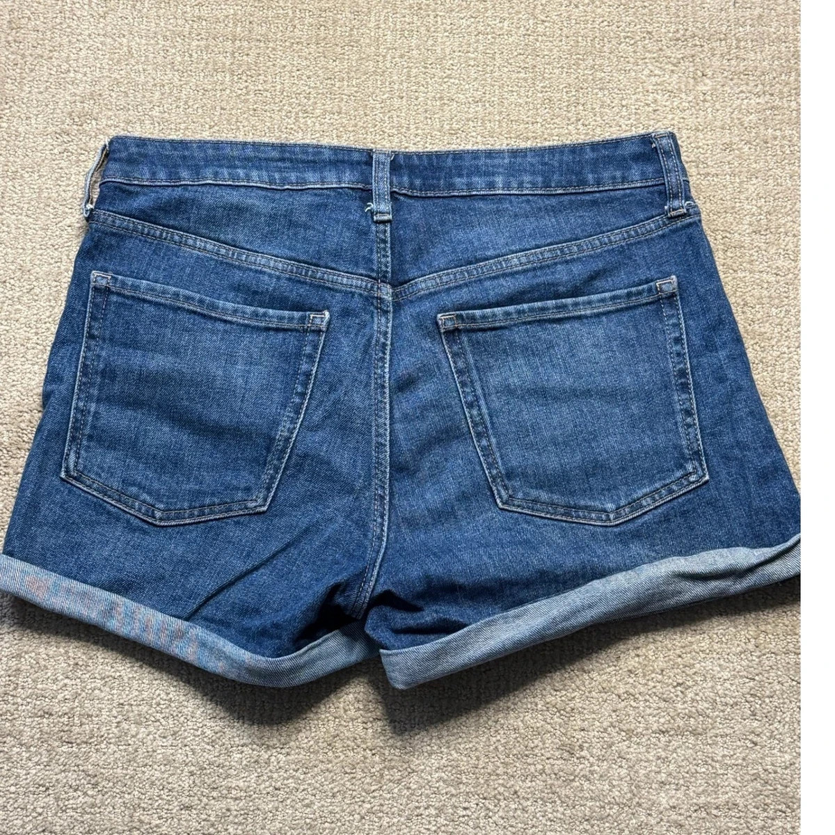 Old Navy Denim Shorts High Rise Cuffed Dark Wash Womens Size 6