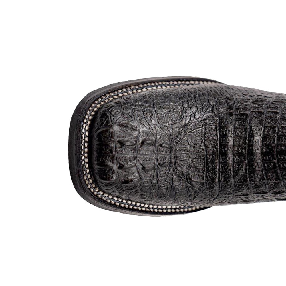 Ferrini Stampede Croco Print Square Toe Cowboy Mens Black, Red Casual Boots 404