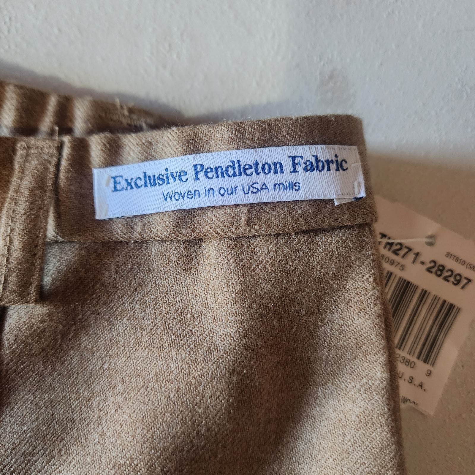 NWT Vintage Pendleton Womens 100% Wool Trouser Pants Tan Brown Sz 6 90s (B)