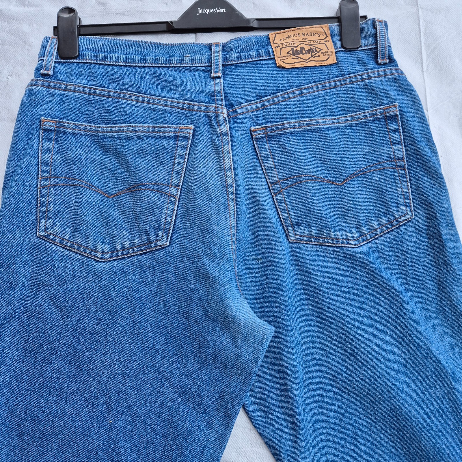 Lee Cooper Mens Regular Fit Straight Jeans Blue Denim W36 L32 Cotton Vintage