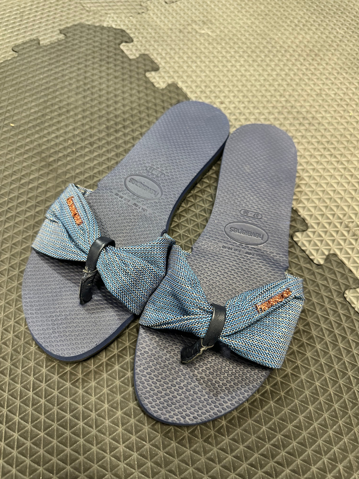 Havaianas You St Tropez Fita Open Toe Flat Flip Flop Blue Size 7/8W
