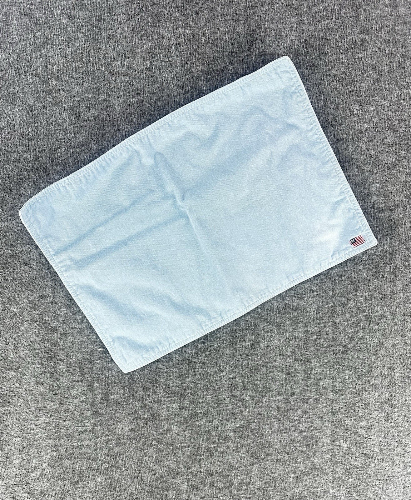 Polo Ralph Lauren RLL Pocket Square Blue Chambray Cotton Denim 17 1/2 in x 12 in