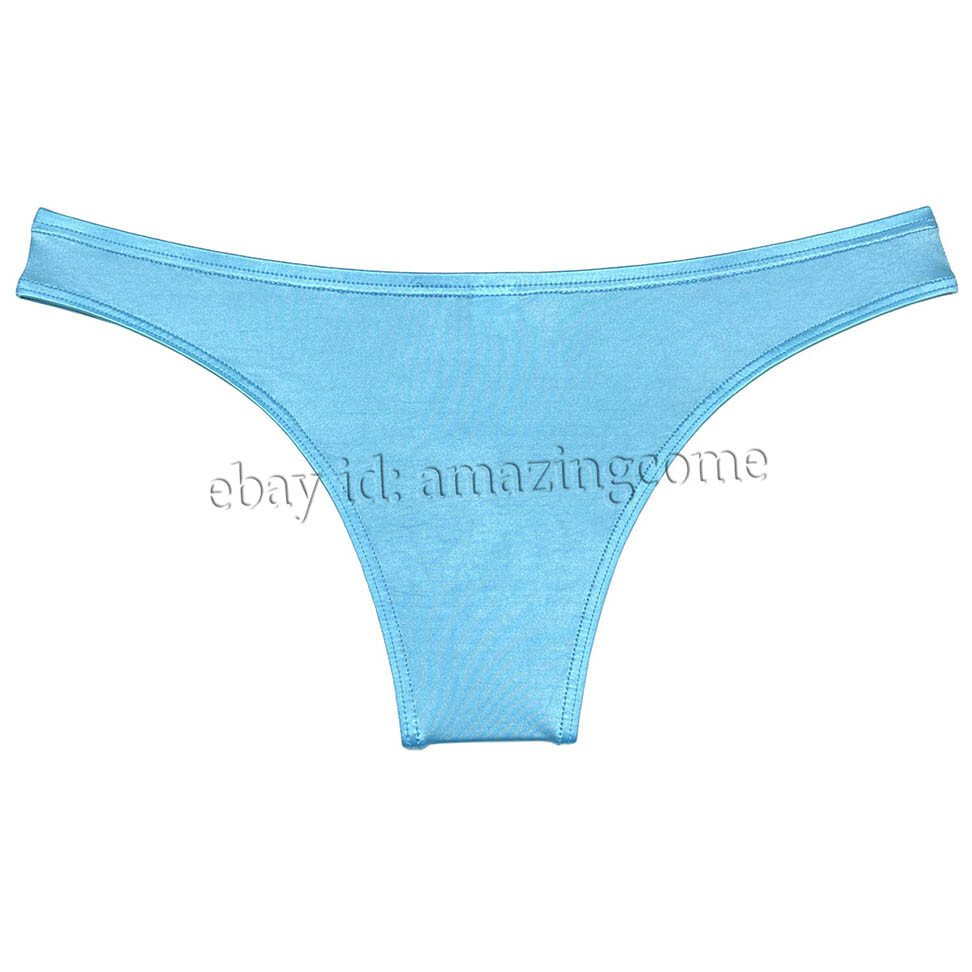 Sex Men Silk Glossy Bikini Briefs Male Cheek Underwear 1/2 Hip Coverage Swimsuit
