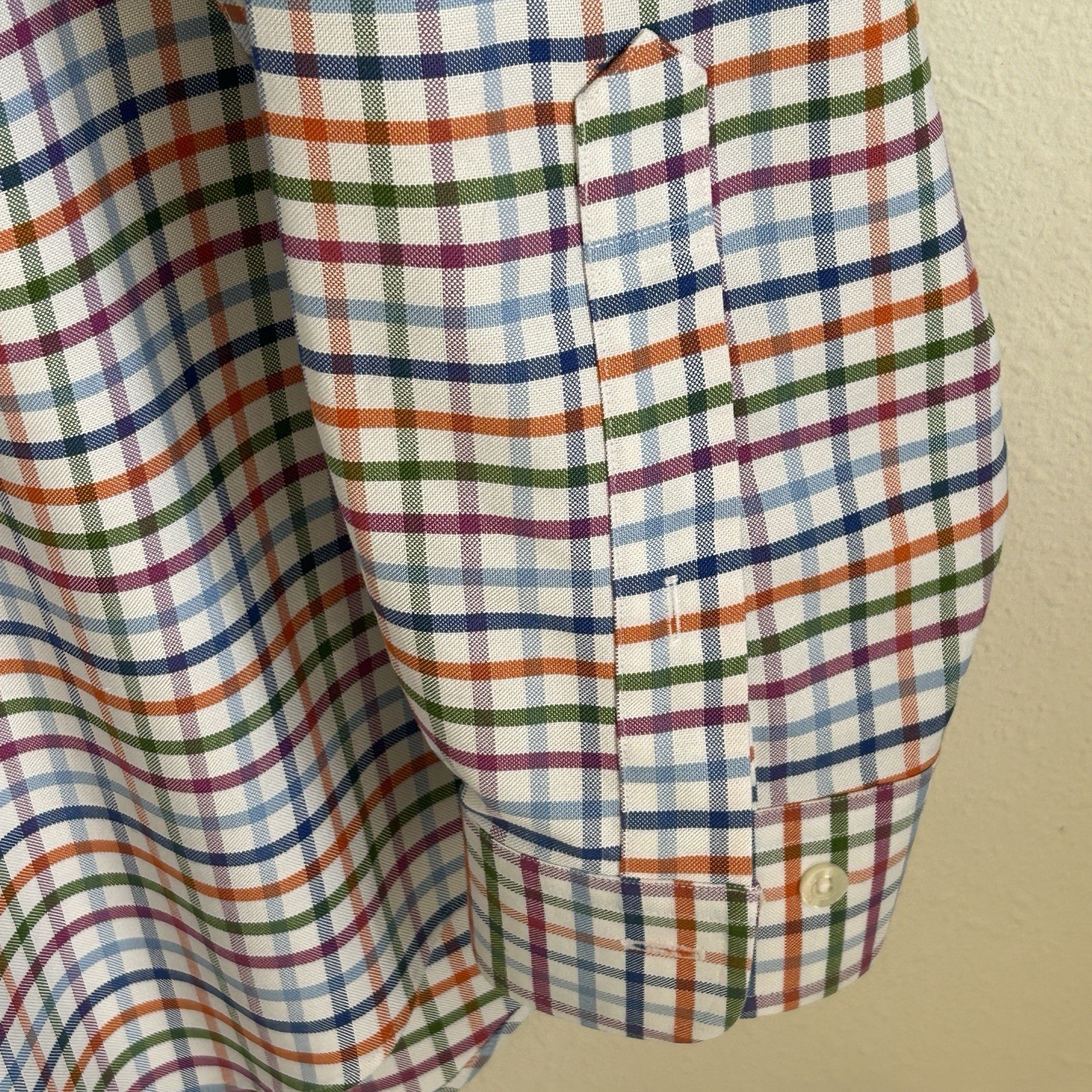 Brooks Brothers Non-Iron Multicolor Plaid Button-Down Oxford Shirt size L