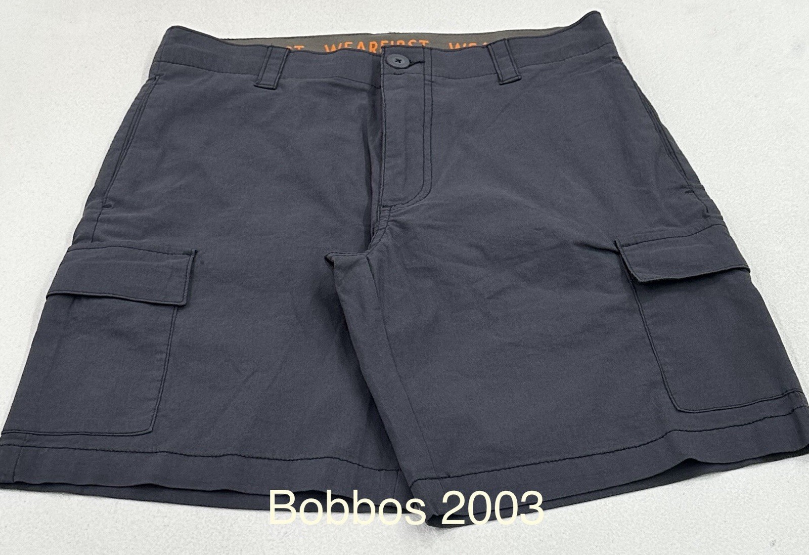 Wearfirst Men’s Classic Fit Stretch Fabric Cargo Shorts, Blue, 30