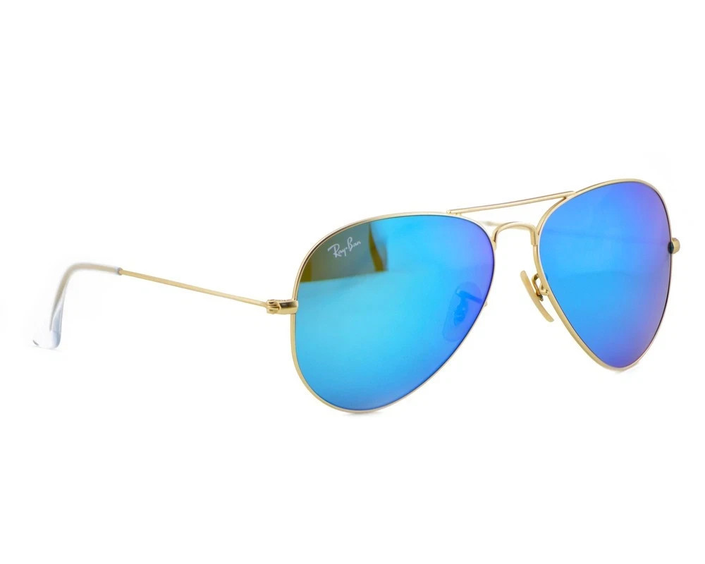 Ray-Ban Sunglasses RB3025 Aviator Flash Gold Frame Blue Flash Lens 58mm Unisex
