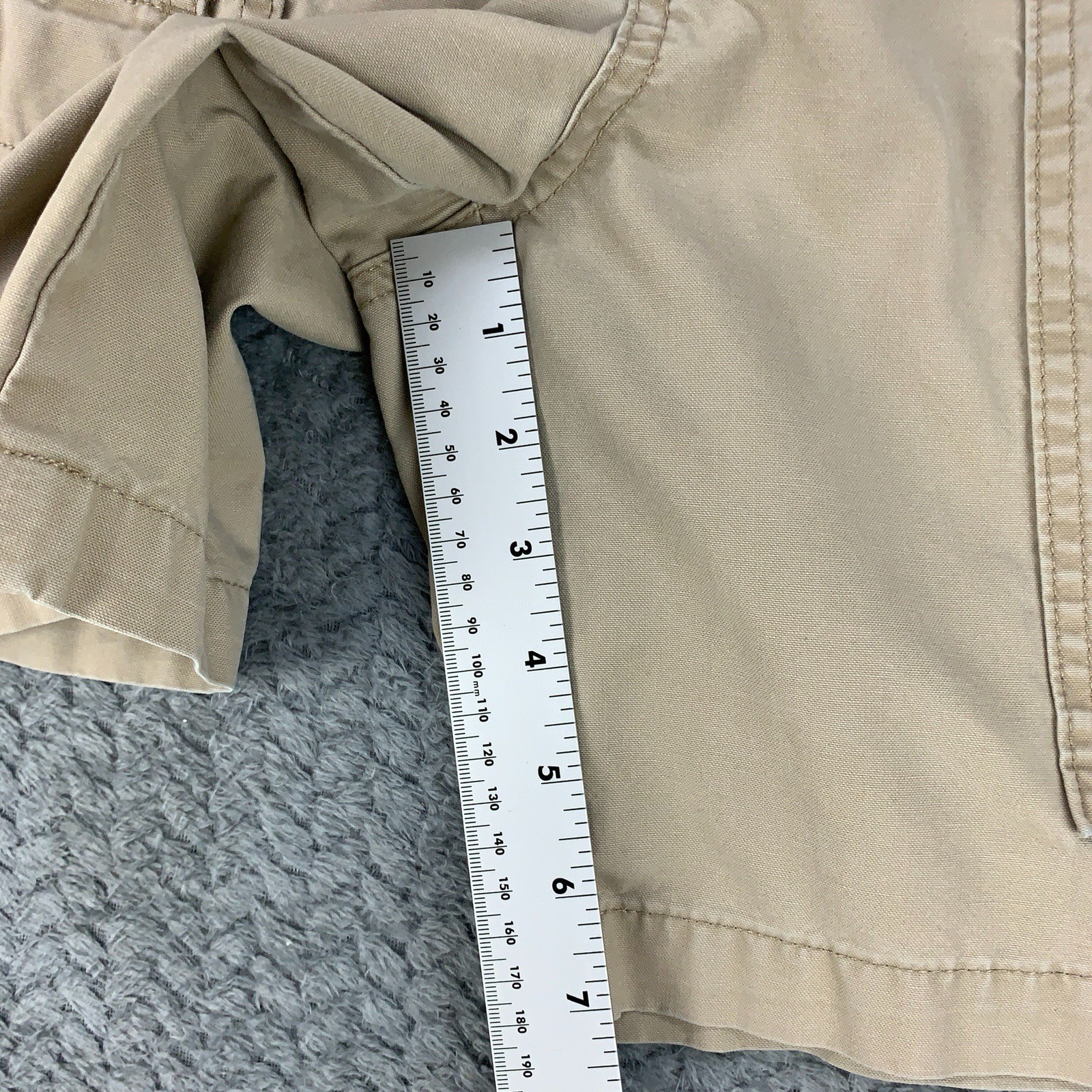 Savane Safari Cargo Shorts Mens Size 30 Beige Khaki Canvas Elastic Waist